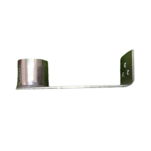 Ss Curtain Bracket Pipe Support - Stainless Steel, 2 mm Thickness, Polished Finish | Straight Shape, Silver Color, Durable Metal Design
