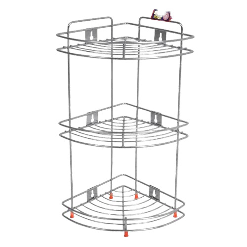 Stainless Steel Kitchen Corner Rack - Customized Size, Fine Finished, Very Good Quality, Durable Design, Free Stand Installation