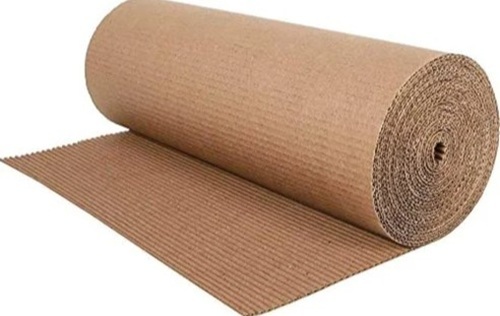 Craft Brown 2 Ply Corrugated Packaging Roll - Customized Shapes & Sizes, Ideal for Apparel, Chemical, Food, and More