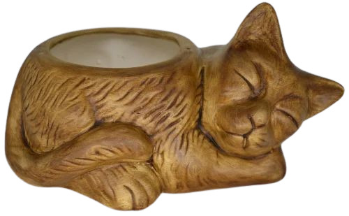 Antique Cat Ceramic Planter Pot 