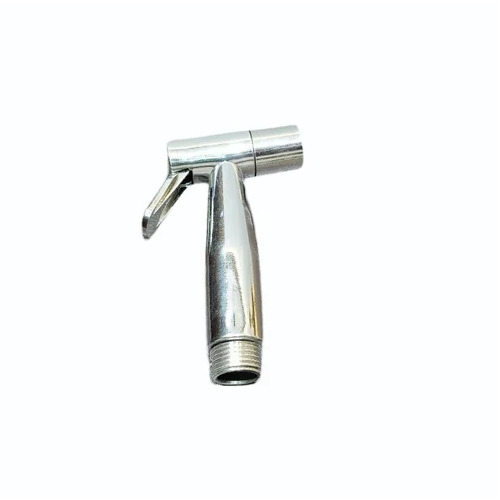 Brass Health Faucet - Round Shape, Glossy Silver Finish | Ergonomic Design for Optimal Hygiene and Elegant Bathroom Style