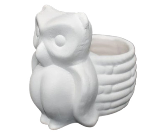 Ceramic Owl Planter Pot - 3mm Thick, 9x6 Inch Dimensions | White Ceramic, Fine Finish, Durable for Indoor Use