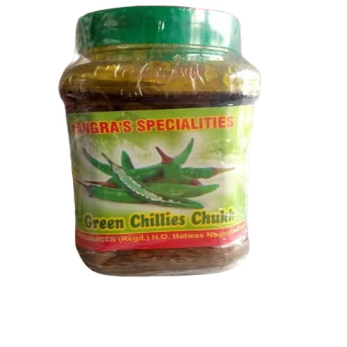 Green Chilli Pickle - Organic Spicy Green Chilli Pieces in Oil | Tasty, Salty Flavor, Perfect for Human Consumption