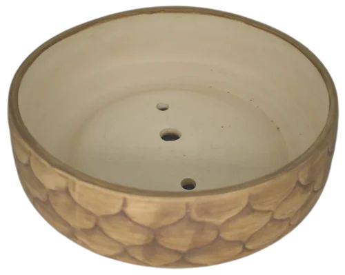Handmade Ceramic Planter - Ceramic, 12x6 Inch, Brown | Features: Fine Finished, Durable, Plain Pattern, Perfect For Indoor Use