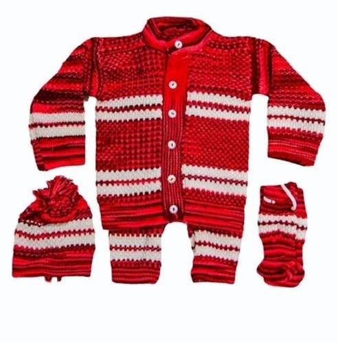 Kids Acrylic Sweaters Set - Acrylic Fabric, Full Sleeve, Unisex, Striped Pattern, Long Sleeve Style, Lightweight, Multiple Colors