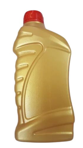 Lubricant Oil Bottle - Durable HDPE, 900ml - 1L Capacity, Golden Color, Fine Finished, Narrow Flip Top Lid, Screw Cap Sealing