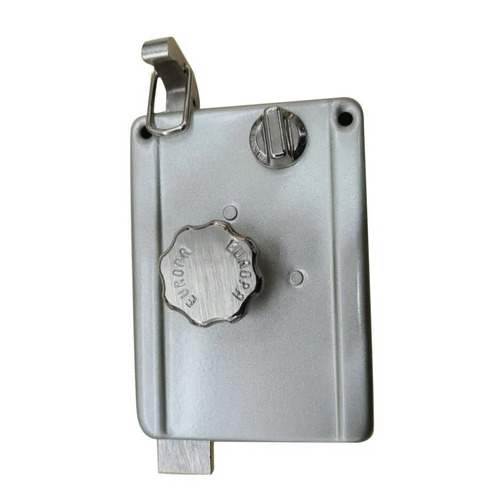 Main Door Night Latch Lock - Mild Steel, Silver Polished Finish | Corrosion Resistant, Ideal for Safety Use