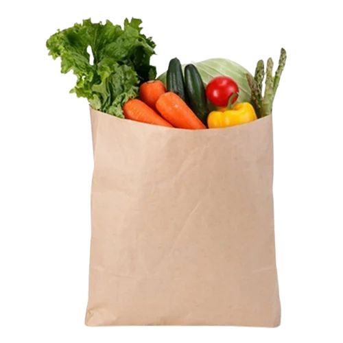 Paper Grocery Bags - 2kg Capacity, Brown Color | Made from Durable Paper