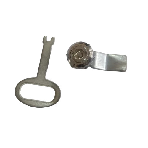 Pin Type Panel Key Lock - Zinc Alloy Material, 25mm Size, Silver Chrome Finish | Industrial Grade, Corrosion Resistant, Round Shape, 1 Key, Safety Application