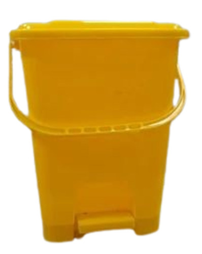 Plastic Square Pedal Dustbin - Plastic, 10 Liter, Yellow | Durable Build, Fine Finished, Ideal for Hospital Use