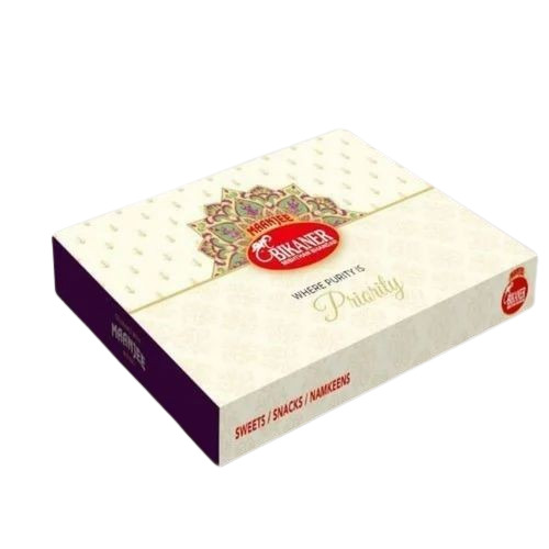 Printed Sweet Packaging Box - 500 Gram Capacity, 12x6x3 Inch Rectangular Cardboard Design | Eco-Friendly, 170 GSM