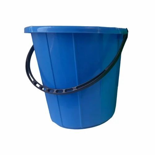 Round Plastic Dustbins - 20 Liter HDPE, Blue Color | Durable, Fine Finished, Polished Surface, Very Good Quality, Plain Pattern