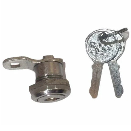 Silver Panel Key Lock - Zinc Alloy, 21mm Size, Silver Color | Round Shape, 2 Keys, Polished Finish, Industrial Grade, Corrosion Resistant