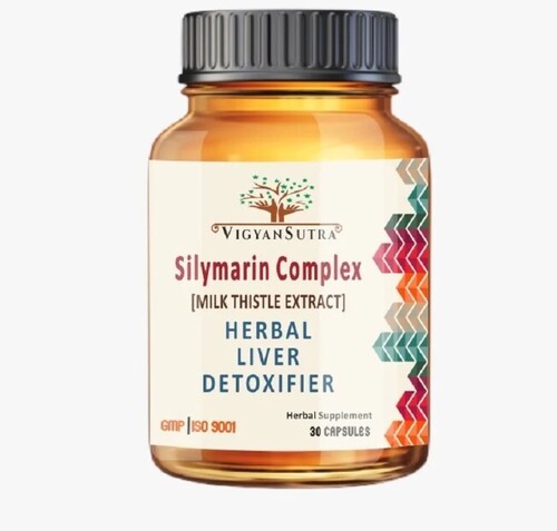 Silymarin Complex Capsules - Herbal Liver Detoxifier, 30 Count | Ayurvedic, Room Temperature Storage