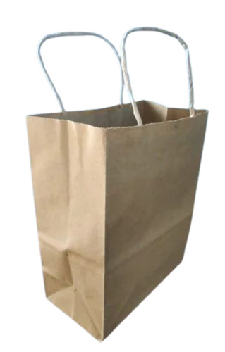 Brown Paper Shopping Carry Bag - 13x10 Inches, 4kg Capacity | Biodegradable, Moisture Proof, Recyclable, Rope Handle
