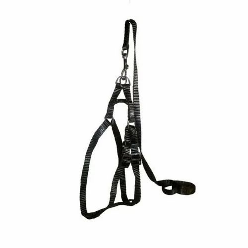 Adjustable Nylon Dog Harness - Durable Nylon, Multiple Sizes, Black | Padded For Comfort, Reflective Stitching, Quick-Release Buckles