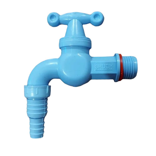 Blue Handi Nozzle Cock - PVC, 15mm Size | Wall Mounted, Round Shape, Glossy Finish, Durable, Fine Finished, Very Good Quality, Blue Color