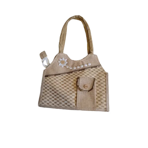 Brown Loop Handle Embroidered Jute Bags - 2 Kg Weight Capacity, Corrosion Resistant, Eco-friendly Material, Customizable Design For Gift And Shopping