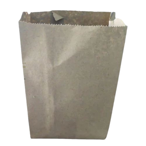 Brown Paper Grocery Bag - 12x8 Inch Size, 1kg Capacity | Disposable, Eco-Friendly Design