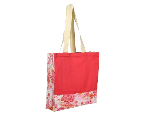 Cotton Carry Bag - Customized Size, Red Color | Durable, Washable, Open Design, Loop Handle, Very Good Quality