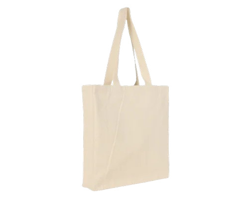 Cotton Carry Bags - Very Good Quality, Washable Off White Durable Printed Design, Loop Handle, Customized Size, Open Closure, Capacity 3