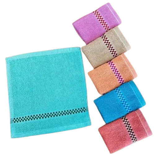 Cotton Hand Towel - 10x10 Inches, Multicolor | Durable, Soft Touch, Quick Dry, Water Absorbent, Plain Dyed