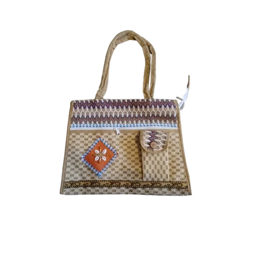 Customized Jute Bags - 2 Kg Weight Capacity, Brown Embroidered Design - Eco-Friendly, Corrosion Resistant, Loop Handle, Ideal for Gifts and Shopping