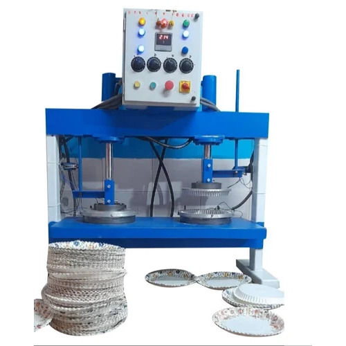 Disposable Paper Plate Making Machine - Mild Steel, 11 Inch Size, Blue Color | Single Phase, Electric Power Source, 3000 Plates Per Hour, Human Machine Interface Control System