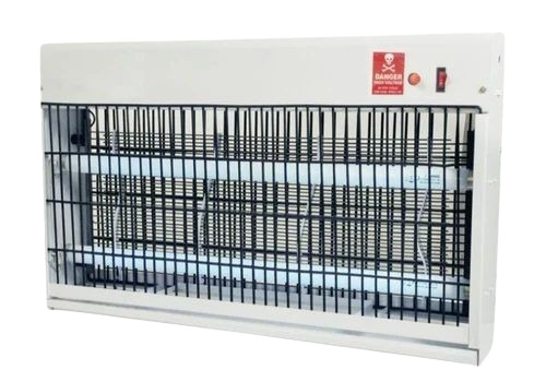 Fly Insect Killer Machine - Iron, 2 Tubes, Durable, Fine White Finish, 1000 Sq Ft Coverage, 220V Electric Power Source | Ideal for Restaurants, Effective Against Flies