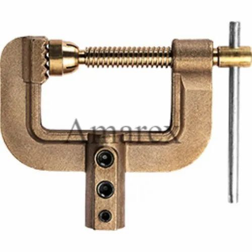 G Type Earth Clamp - Copper Material Customized Size Golden Color | Durable Fine Finished for Industrial Use