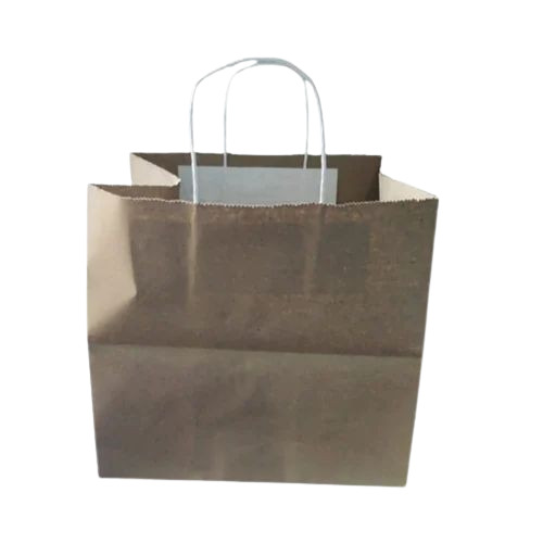 Handmade Paper Carry Bag - 14x10 Inch Size Brown Color | 5kg Capacity Biodegradable Moisture Proof Recyclable Rope Handles
