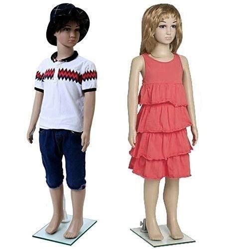 Kid Mannequin - Fiberglass, Medium Size, 2 Feet Tall | Stylish Black and White Colors, Attractive Looks, Foldable Design, Light Weight, Great for Fashion Display