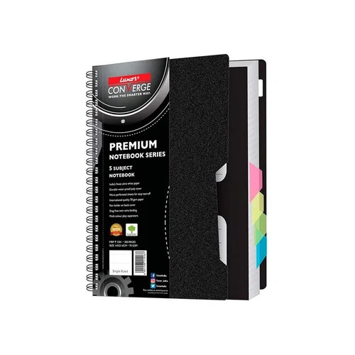 Luxor Premium Wiro Series Single Subject Notebook - Hard Cover, 151-200 Pages | Durable Waterproof Poly Cover, Micro Perforated Sheets, Snag Free Twin Wire Binding, Pen Holder