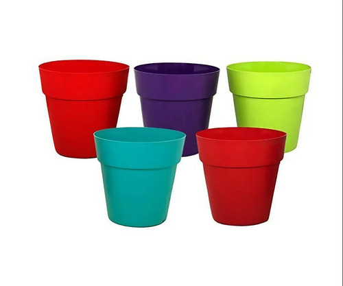 Multi-Color Cone Plastic Flower Pots - Durable Eco-Friendly Design | Ideal for Home Decoration, Versatile Multi-Color Aesthetics