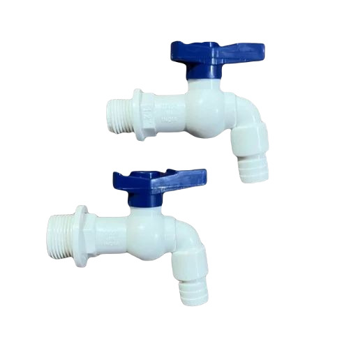 Nozzle Ball Cock - PVC 15mm, Glossy White Finish | Durable, Wall Mounted, Round Shape