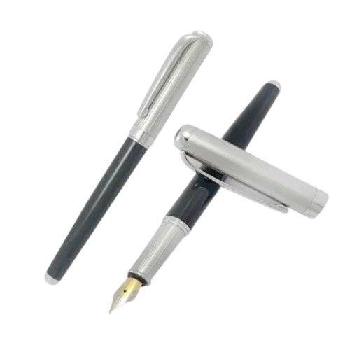 Plastic Black Ink Fountain Pen - Plastic Material, 8 Inch Size, Available in Various Colors | Durable Body, Reusable Design, Metal Tip