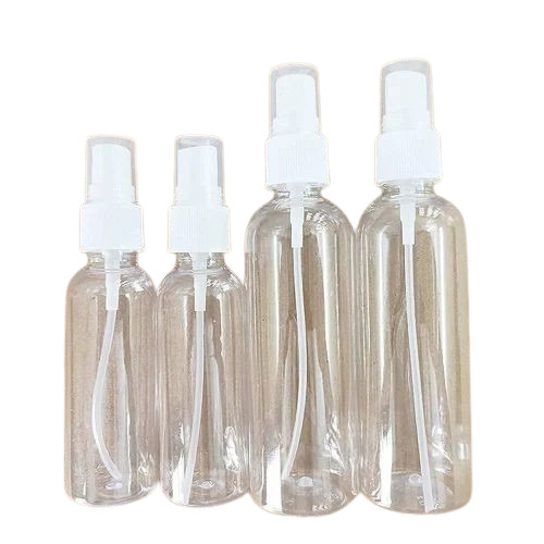 Plastic Spray Bottle - 100ml, Transparent Plastic, 2mm Thickness, Round Shape, Screw Cap Sealing