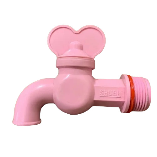Pvc Pan Cock - 15mm Size, Glossy Finish | Durable Pink Wall Mounted Design, Very Good Quality