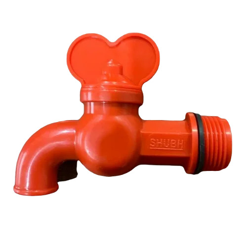 PVC Red Pan Cock - 15mm Size, Glossy Finish | Durable, Wall Mounted, Fine Finished