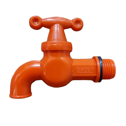 Red Half Turn Water Tap - PP Material, 15mm Size | Glossy Finish, Durable and Fine Finished Design