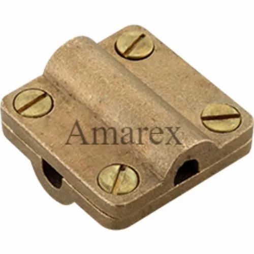 Rod To Conductor Saddle - Brass Material, Customized Size, Golden Color | Fine Finished, Durable Structure, Square Shape for Industrial Use