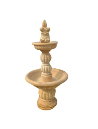 Stone Water Fountain - Light Yellow, 5 Feet Round Design | Durable, Fine Finished, Long Lasting Outdoor Garden Feature