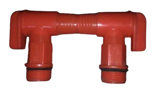 T Cock Water Tap - Durable PVC, 25 mm Size, Dark Pink Color | Fine Glossy Finish, Flexible Pipe Connection