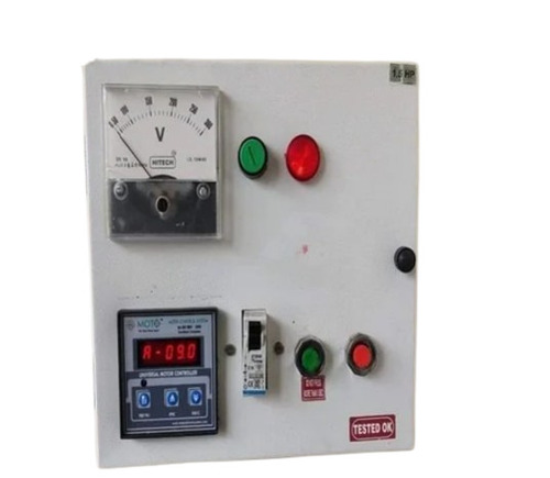 Three Phase Motor Control Panel - 1.5 HP 1000 Amp Current | Mild Steel White Finish Automation Grade-Semi-Automatic