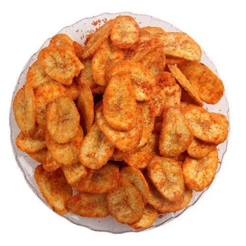 Tomato Chilli Flavour Banana Chips - Salty, Fried | Crispy, Crunchy Vegetarian Fruit & Veg Snacks