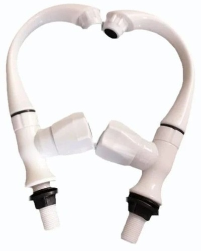 White Crystal Sink Cock - PVC Material, Customized Size, Glossy Finish | Durable, Wall Mounted, Round Shape, Fine Finished