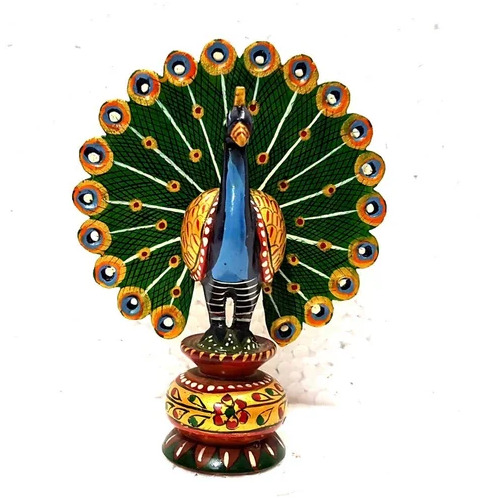 Wooden Peacock Statue