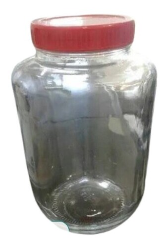 2kg Glass Storage Jar - Glass Material, 2kg Size, Transparent Color | Round Shape, Plain Pattern, Delivered Within Committed Time Frame