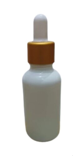 30 Ml Glass Serum Bottle - Glass Material, Lightweight Design, White Color | Quality Assured, Timely Delivery, Plain Pattern