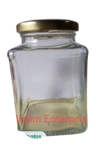 400ml Square Glass Jar - Transparent, Plain Design | Lightweight, Leak Resistant, Affordable Storage Solution